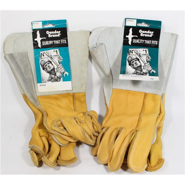 TWO NEW PAIRS OF WELDING GLOVES SIZE LARGE