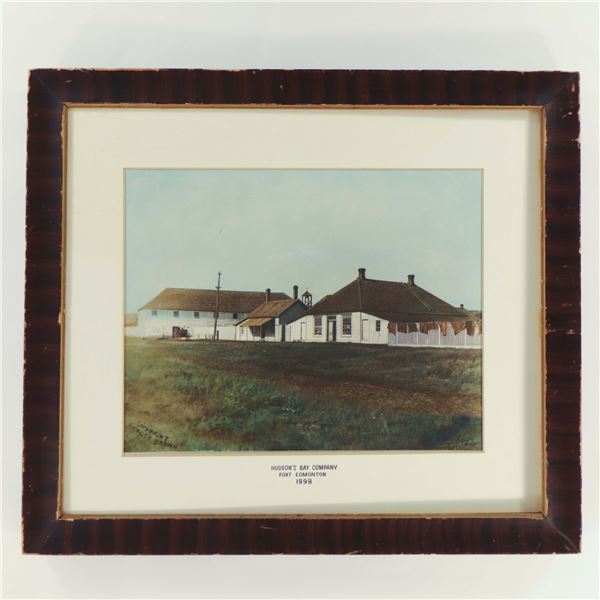 Hudson’s Bay Company, Fort Edmonton 1898 — hand‑coloured photograph