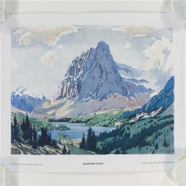 Mountain Castle – attributed Barleigh (unsigned ink/reproduction print)