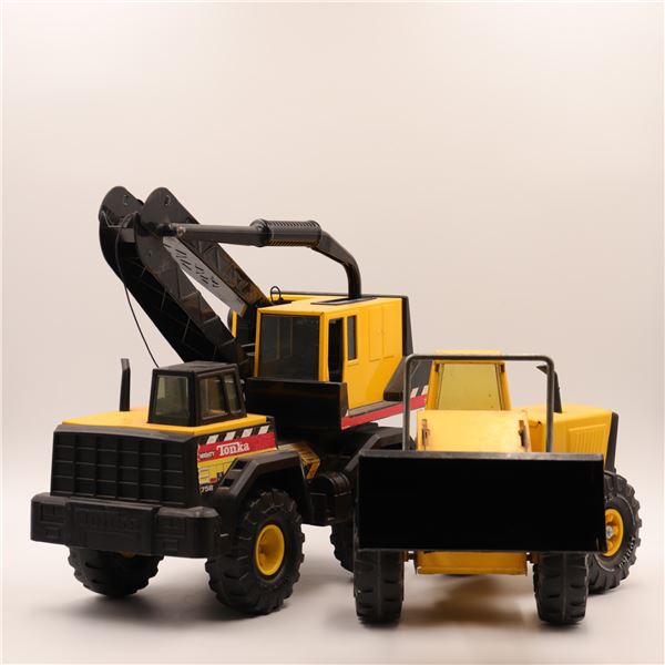 Pair of Vintage Tonka Trucks – Mighty Crane & Turbo-Diesel Loader