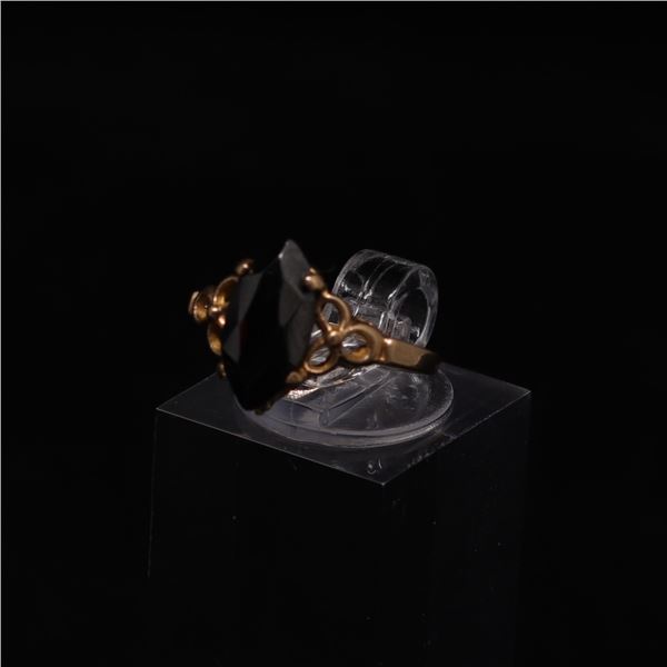 10K Gold Ring with Hematite Stone