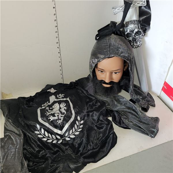 Medeival Hallowe'en Costume - Tunic, Hood, Belt, Sword & Shoe Covers