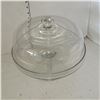 Image 6 : Beautiful Glass Cake Stand with Lid (not anchor hocking)