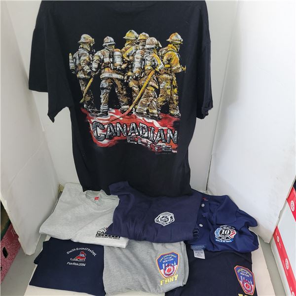 Fire Fireghter Lot of T-Shirts - Various Cities