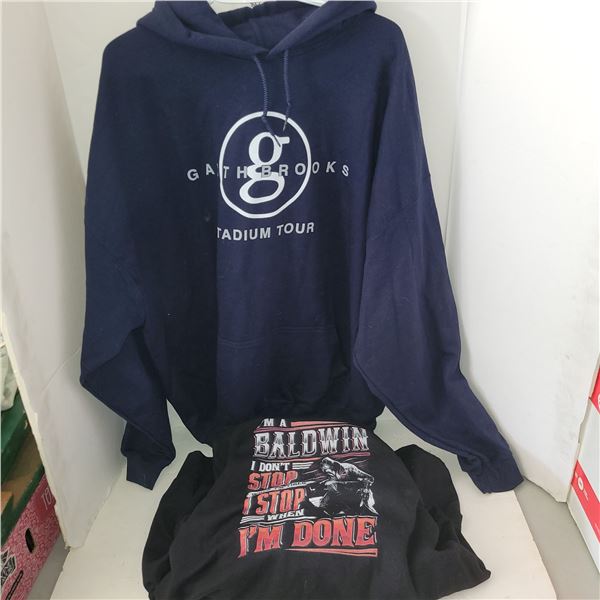 Garth Brooks Stadium Tour Hoodie Sz 3XL & Baldwin Hodie Sz 2XL, Mens Fila Slippers