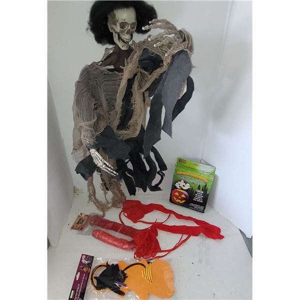 Apple Box of Hallowe'en Accessories, Costumes Etc