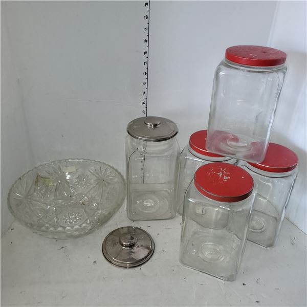 Lot of Vintage Canisters Etc