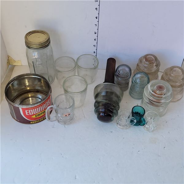 Vintage Lot - Insulators, Glasses, Federal Shooters etc