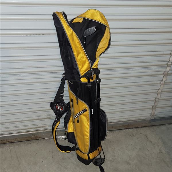 Youth Golf Club Bag with Some Clubs