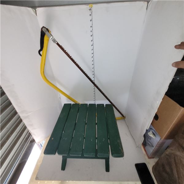 Portable Wooden Fishing or Utility Chair + 36 Inch Bow Saw