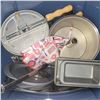 Image 1 : Estate Kitchen Lot, incl Knife Sharpener, Baking Pans and Stovetop Popcorn Popper