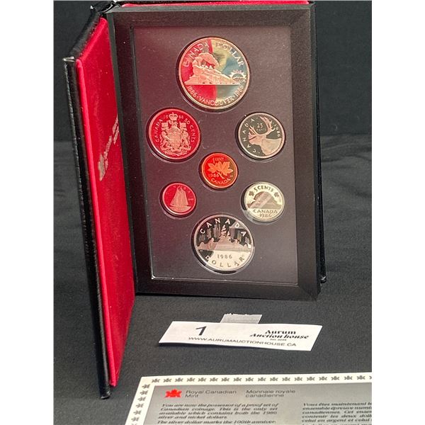 1986 Royal Canadian Mint Proof Set with Silver Dollar