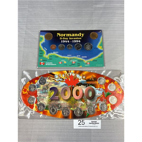 Millennium Quarter Set + Normandy D-Day Invasion Commemorative Coin Set