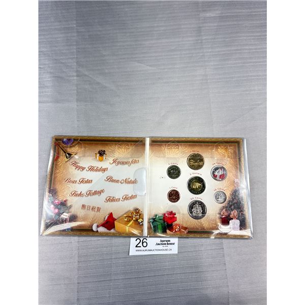 2004 Royal Canadian Mint Holiday Gift Set Coins with Coloured Quarter