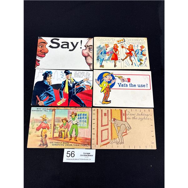 6 Vintage Humour Postcards