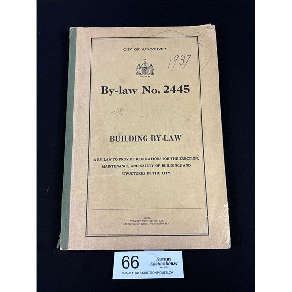 City of Vancouver (1937) By Law (Building) Book