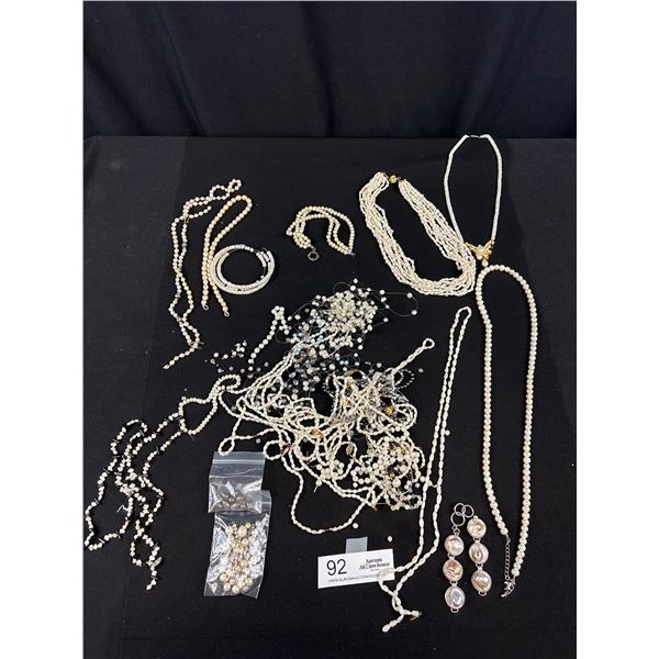 Large Lot Broken Real Pearl Jewelry