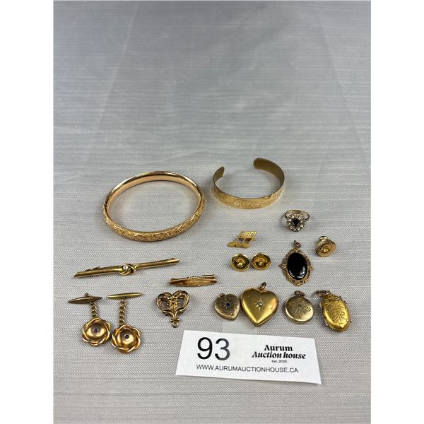 Lot of Gold-Filled/Plated Bracelets, Lockets, etc