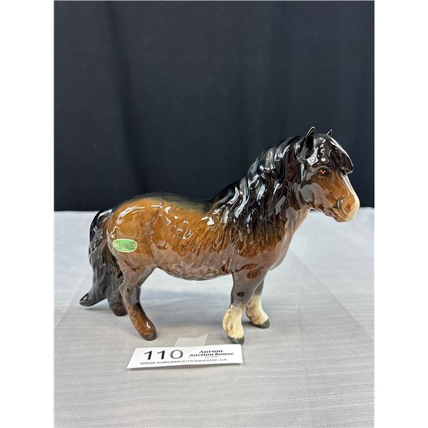 6" Tall Vintage Beswick Porcelain Horse with Sticker on Side
