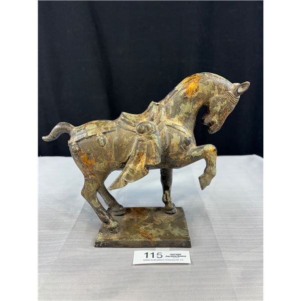 Very Heavy 10" Tall Cast Horse Very Nice