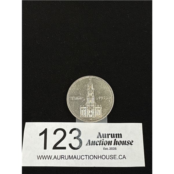 WW2 Era Five Reichsmark Silver Coin