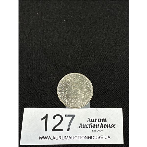 1951 German 5 Mark Silver Coin