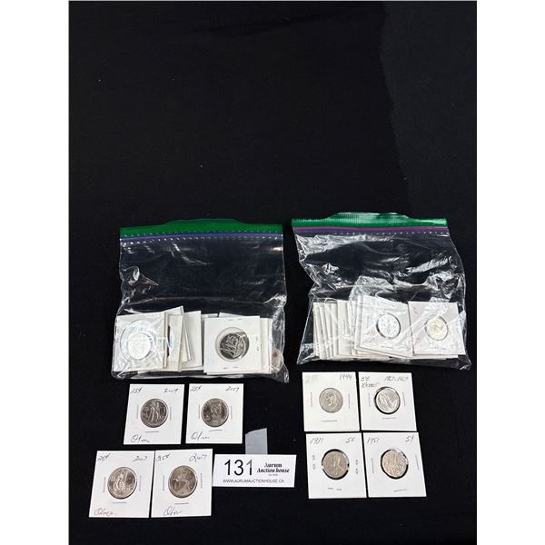 Nice Lot of Collectable Canadian Nickels and Quarters in Holders