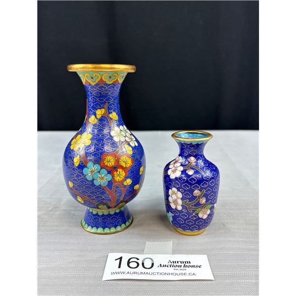 2 Cloissone Vases Tallest Being 5" Tall