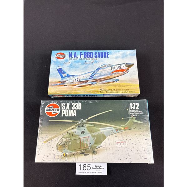 2 1:72 Scale Model Kits, Plane and Helicopter