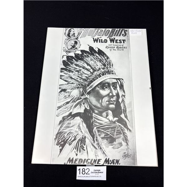 Nicely Framed Buffalo Bill's Wild West Photocopy Poster