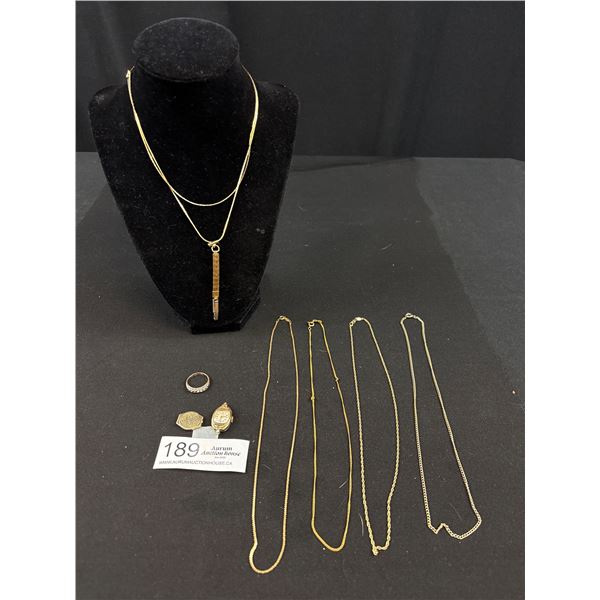 Nice Lot of Vintage Gold Plated Jewelry + Watch As Found
