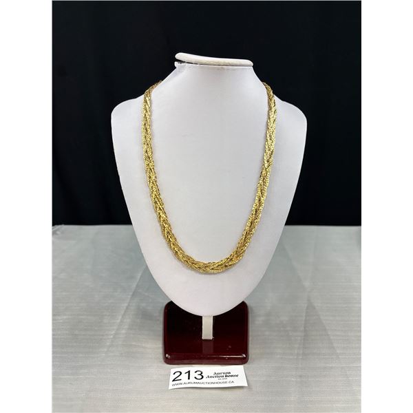 Vintage Heavy Braided Gold Necklace Quality
