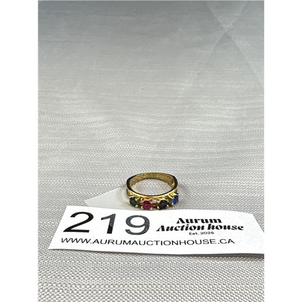 Gold Genuine Gem Stone Ring C.1970s