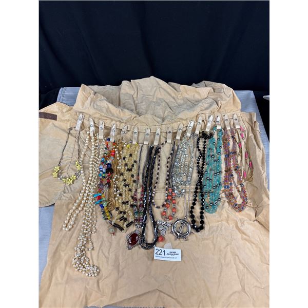Full Vintage Necklaces w/ Display Semi Precious, Pearl, Enamel, Signed Designer, etc…Excell