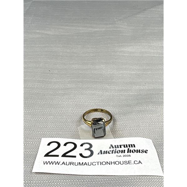 Antique Gold Black Alaska Diamond Ring Signed 14k G.F.