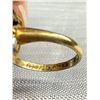 Image 2 : Antique Gold Black Alaska Diamond Ring Signed 14k G.F.