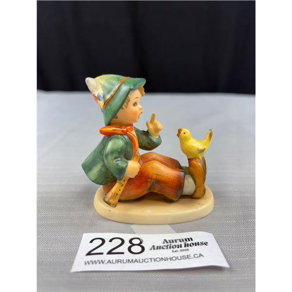 Vintage "Singing Lessons" Boy & Bird Hummel Figure, Made in Germany, Approx 3.25"