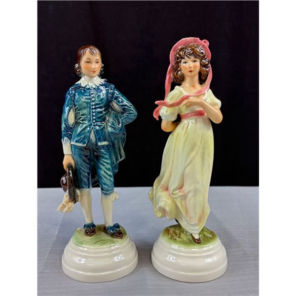 Rare "Pinkie & Blue Boy" by Sir Thomas Gainsborough Goebel Porcelain Figurines, Made in Germany, Eac