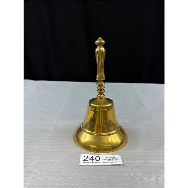 Vintage Brass School Bell, Approx 7" Tall
