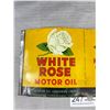 Image 2 : Vintage White Rose Motor Oil Unrolled Quart Can