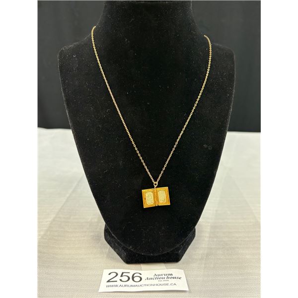 1/20th 12karat Gold Necklace w/ Miniature Lords Prayer Book