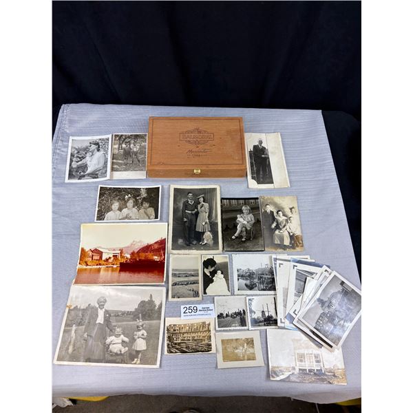 A Cigard Box of Vintage Photos