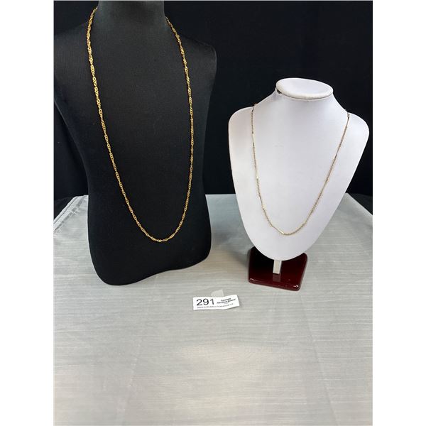 2 Nice Quality (Long) Gold Plated Chains/Necklace