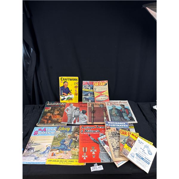 A Large Lot of Misc Vintage Magazines Cars, Military, etc