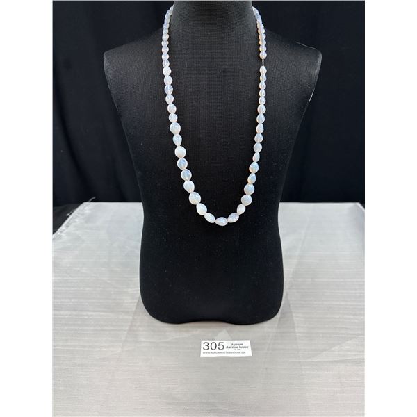 Gorgeous Antique C.1930s Opaline Glass Bead Necklace, Rare! Fantastic!