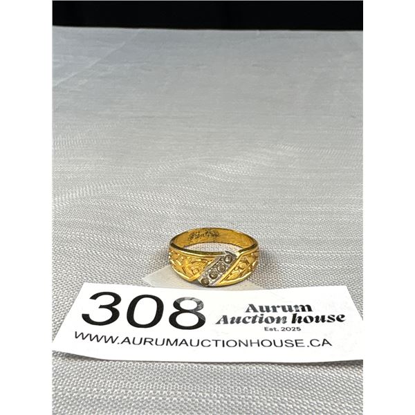 C.1970s Marked 18k G.E. Mens Ring Solid