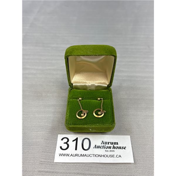 Antique Victorian C.1900 Gold Earrings Untested Wonderful Condition!