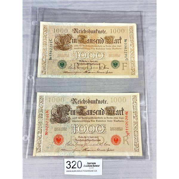2 1910 German oversized notes