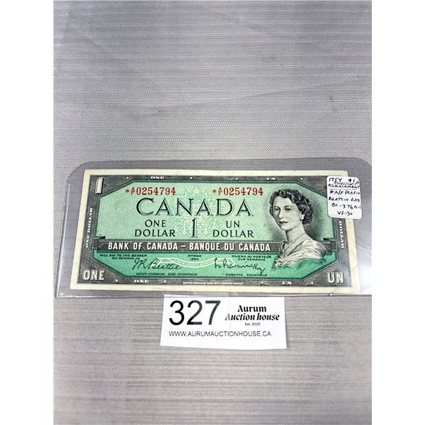 1954 Bank of Canada $1 Replacement note
