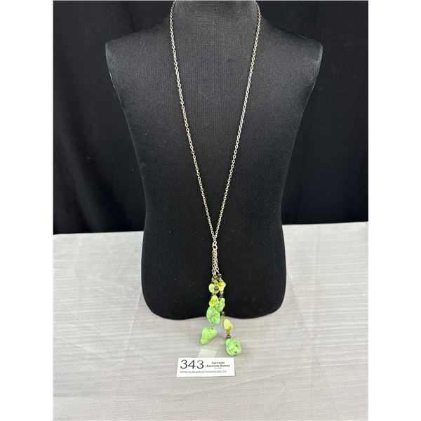 Vintage Turqouise Stone Tassels Necklace